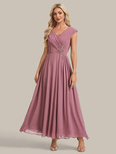 Load image into Gallery viewer, Purple Orchid | B2B-Exclusive Plus Size Deep V-Neck Cap Sleeve Chiffon A-Line Mother of the Bride Dresses-Purple Orchid
