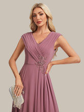 Load image into Gallery viewer, Purple Orchid | B2B-Exclusive Plus Size Deep V-Neck Cap Sleeve Chiffon A-Line Mother of the Bride Dresses-Purple Orchid