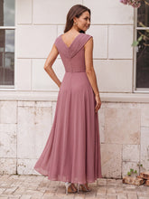 Load image into Gallery viewer, Purple Orchid | B2B-Exclusive Plus Size Deep V-Neck Cap Sleeve Chiffon A-Line Mother of the Bride Dresses-Purple Orchid