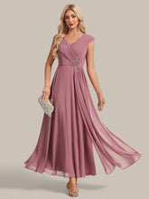 Load image into Gallery viewer, Purple Orchid | B2B-Exclusive Plus Size Deep V-Neck Cap Sleeve Chiffon A-Line Mother of the Bride Dresses-Purple Orchid