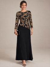 Load image into Gallery viewer, Black Gold | B2B-Exclusive Plus Size Long Sleeve Sequin Bodycon Mother of the Bride Dresses-Black Gold