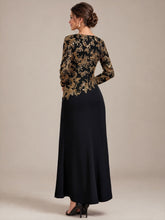 Load image into Gallery viewer, Black Gold | B2B-Exclusive Plus Size Long Sleeve Sequin Bodycon Mother of the Bride Dresses-Black Gold
