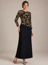 Load image into Gallery viewer, Black Gold | B2B-Exclusive Plus Size Long Sleeve Sequin Bodycon Mother of the Bride Dresses-Black Gold