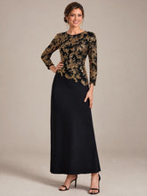 Load image into Gallery viewer, Black Gold | B2B-Exclusive Plus Size Long Sleeve Sequin Bodycon Mother of the Bride Dresses-Black Gold