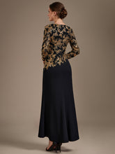 Load image into Gallery viewer, Black Gold | B2B-Exclusive Plus Size Long Sleeve Sequin Bodycon Mother of the Bride Dresses-Black Gold