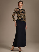 Load image into Gallery viewer, Black Gold | B2B-Exclusive Plus Size Long Sleeve Sequin Bodycon Mother of the Bride Dresses-Black Gold