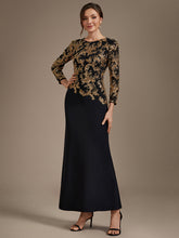 Load image into Gallery viewer, Black Gold | B2B-Exclusive Plus Size Long Sleeve Sequin Bodycon Mother of the Bride Dresses-Black Gold
