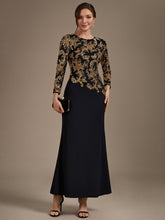 Load image into Gallery viewer, Black Gold | B2B-Exclusive Plus Size Long Sleeve Sequin Bodycon Mother of the Bride Dresses-Black Gold