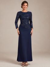 Load image into Gallery viewer, Navy Blue | B2B-Exclusive Plus Size Long Sleeve Sequin Bodycon Mother of the Bride Dresses-Navy Blue