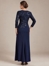 Load image into Gallery viewer, Navy Blue | B2B-Exclusive Plus Size Long Sleeve Sequin Bodycon Mother of the Bride Dresses-Navy Blue