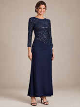 Load image into Gallery viewer, Navy Blue | B2B-Exclusive Plus Size Long Sleeve Sequin Bodycon Mother of the Bride Dresses-Navy Blue