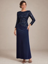 Load image into Gallery viewer, Navy Blue | B2B-Exclusive Plus Size Long Sleeve Sequin Bodycon Mother of the Bride Dresses-Navy Blue