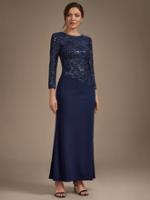 Load image into Gallery viewer, Navy Blue | B2B-Exclusive Plus Size Long Sleeve Sequin Bodycon Mother of the Bride Dresses-Navy Blue