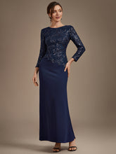 Load image into Gallery viewer, Navy Blue | B2B-Exclusive Plus Size Long Sleeve Sequin Bodycon Mother of the Bride Dresses-Navy Blue