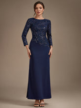 Load image into Gallery viewer, Navy Blue | B2B-Exclusive Plus Size Long Sleeve Sequin Bodycon Mother of the Bride Dresses-Navy Blue