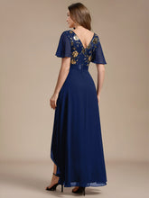 Load image into Gallery viewer, Navy Blue | Sequined Ruffle Sleeve Chiffon Mother of the Bride Dress-Navy Blue