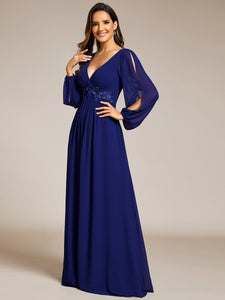 Floor Length Long Lantern Sleeves Wholesale Formal Dresses