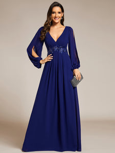 Floor Length Long Lantern Sleeves Wholesale Formal Dresses