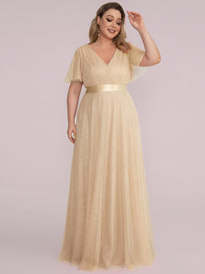 Color=Charcoal | Women's V-Neck A-Line Floor-Length Wholesale Bridesmaid Dresses-Charcoal 56