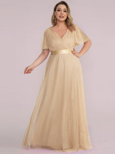 Color=Charcoal | Women's V-Neck A-Line Floor-Length Wholesale Bridesmaid Dresses-Charcoal 56