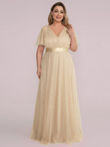 Color=Charcoal | Women's V-Neck A-Line Floor-Length Wholesale Bridesmaid Dresses-Charcoal 56
