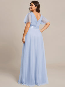 Color=Ice Blue | Women's V-Neck A-Line Floor-Length Wholesale Bridesmaid Dresses-Ice Blue 62