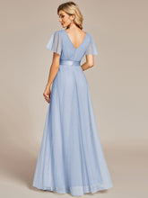 Load image into Gallery viewer, Color=Ice Blue | Women&#39;s V-Neck A-Line Floor-Length Wholesale Bridesmaid Dresses-Ice Blue 53