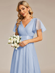 Color=Ice Blue | Women's V-Neck A-Line Floor-Length Wholesale Bridesmaid Dresses-Ice Blue 54