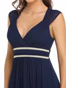 Color=Navy Blue | Sleeveless Floor Length V Neck Wholesale Bridesmaid dresses-Navy Blue 5