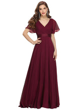 Load image into Gallery viewer, Color=BD | Glamorous Double V-Neck Ruffles Padded Plus Size Evening Dresses EP09890 2