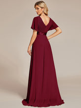 Load image into Gallery viewer, Simple Empire Waist Flowing Sleeves Evening Dress #Burgundy