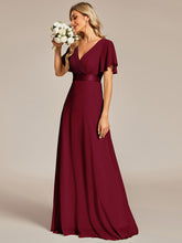 Load image into Gallery viewer, Simple Empire Waist Flowing Sleeves Evening Dress #Burgundy