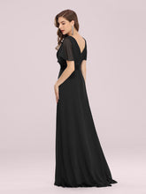 Load image into Gallery viewer, Color=BK | Glamorous Double V-Neck Ruffles Padded Plus Size Evening Dresses EP09890 8