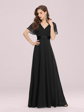 Load image into Gallery viewer, Simple Empire Waist Flowing Sleeves Evening Dress #Black