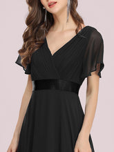 Load image into Gallery viewer, Color=BK | Glamorous Double V-Neck Ruffles Padded Plus Size Evening Dresses EP09890 9