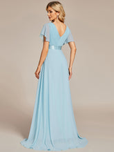 Load image into Gallery viewer, Simple Empire Waist Flowing Sleeves Evening Dress #Sky Blue