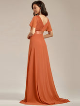 Load image into Gallery viewer, Simple Empire Waist Flowing Sleeves Evening Dress #Brandied Melon