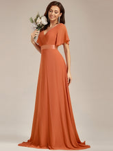 Load image into Gallery viewer, Simple Empire Waist Flowing Sleeves Evening Dress #Brandied Melon