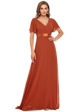 Load image into Gallery viewer, Simple Empire Waist Flowing Sleeves Evening Dress #Burnt Orange