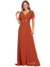 Load image into Gallery viewer, Simple Empire Waist Flowing Sleeves Evening Dress #Burnt Orange