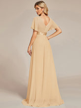 Load image into Gallery viewer, Color=CH | Glamorous Double V-Neck Ruffles Padded Plus Size Evening Dresses EP09890 12