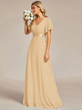 Load image into Gallery viewer, Color=CH | Glamorous Double V-Neck Ruffles Padded Plus Size Evening Dresses EP09890 15