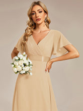 Load image into Gallery viewer, Color=CH | Glamorous Double V-Neck Ruffles Padded Plus Size Evening Dresses EP09890 13