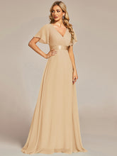 Load image into Gallery viewer, Color=CH | Glamorous Double V-Neck Ruffles Padded Plus Size Evening Dresses EP09890 11