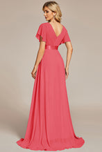 Load image into Gallery viewer, Color=CO | Glamorous Double V-Neck Ruffles Padded Plus Size Evening Dresses EP09890 18