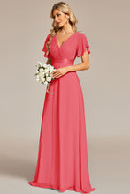 Load image into Gallery viewer, Color=CO | Glamorous Double V-Neck Ruffles Padded Plus Size Evening Dresses EP09890 19