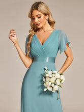 Load image into Gallery viewer, Color=DB | Glamorous Double V-Neck Ruffles Padded Plus Size Evening Dresses EP09890 23