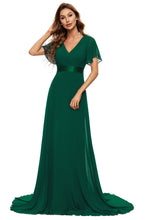 Load image into Gallery viewer, Color=DG | Glamorous Double V-Neck Ruffles Padded Plus Size Evening Dresses EP09890 29