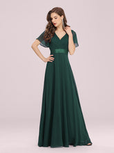 Load image into Gallery viewer, Simple Empire Waist Flowing Sleeves Evening Dress #Dark Green