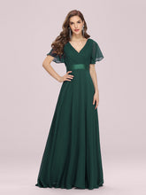Load image into Gallery viewer, Simple Empire Waist Flowing Sleeves Evening Dress #Dark Green
